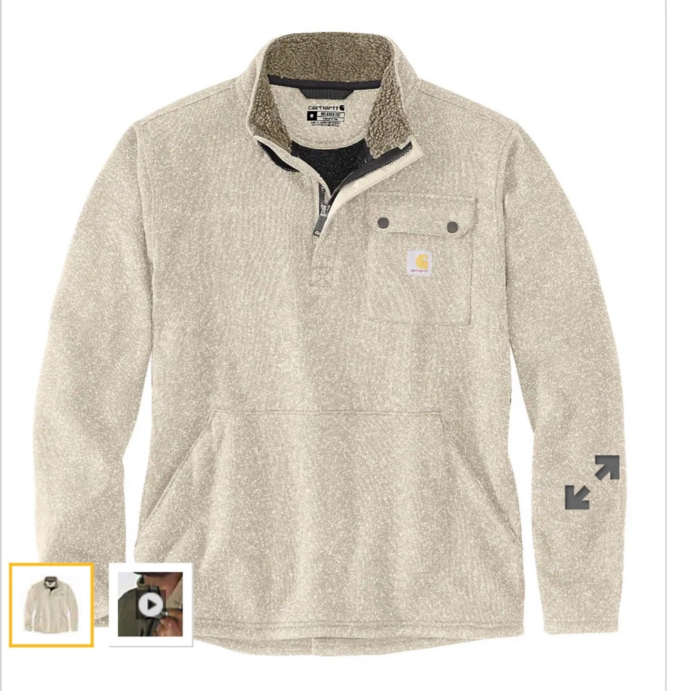 Carhartt Quarter-Zip Pullover Oat Milk